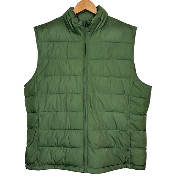 Banana Republic Puffer Vest Outdoor Casual Forest Green Sleeveless Jacket - XL - Picture 1 of 4